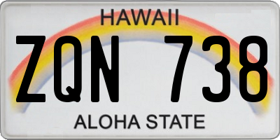 HI license plate ZQN738
