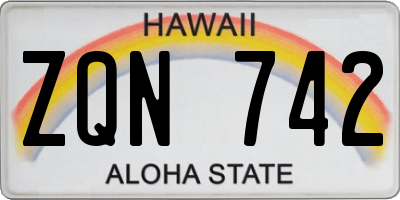 HI license plate ZQN742