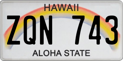 HI license plate ZQN743