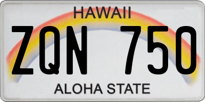 HI license plate ZQN750
