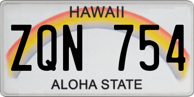 HI license plate ZQN754