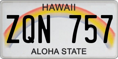 HI license plate ZQN757