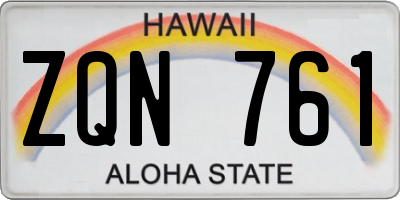 HI license plate ZQN761