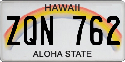 HI license plate ZQN762