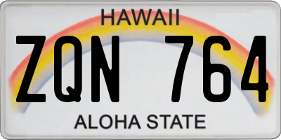 HI license plate ZQN764