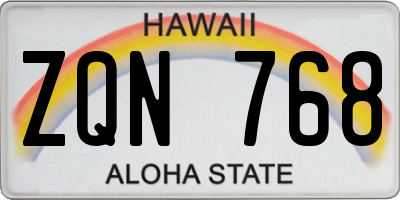 HI license plate ZQN768