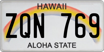 HI license plate ZQN769