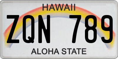 HI license plate ZQN789