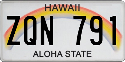 HI license plate ZQN791
