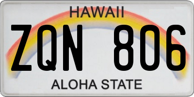 HI license plate ZQN806