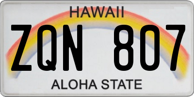 HI license plate ZQN807