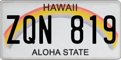 HI license plate ZQN819