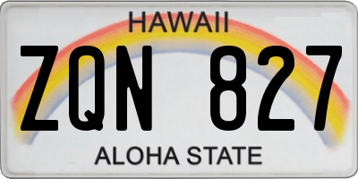 HI license plate ZQN827