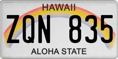 HI license plate ZQN835