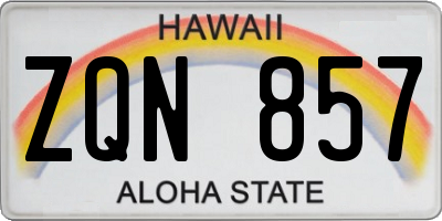 HI license plate ZQN857