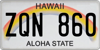 HI license plate ZQN860