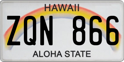 HI license plate ZQN866