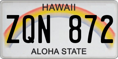 HI license plate ZQN872