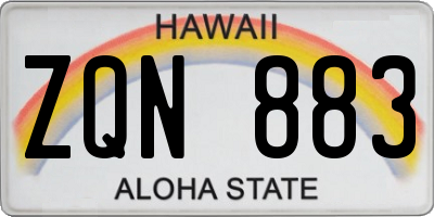 HI license plate ZQN883