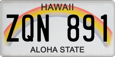 HI license plate ZQN891