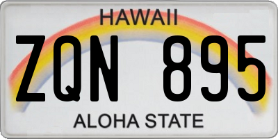 HI license plate ZQN895