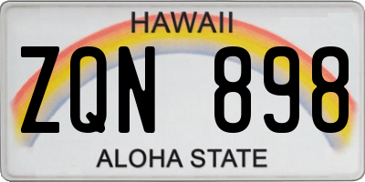 HI license plate ZQN898