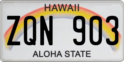HI license plate ZQN903