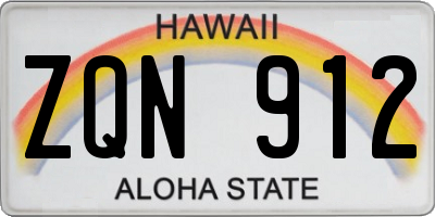 HI license plate ZQN912