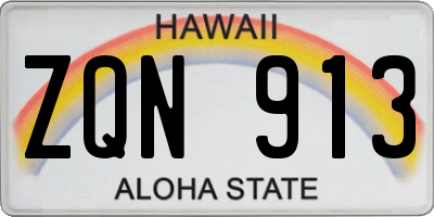 HI license plate ZQN913