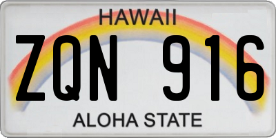 HI license plate ZQN916