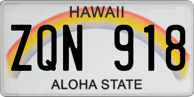 HI license plate ZQN918
