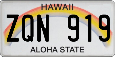 HI license plate ZQN919