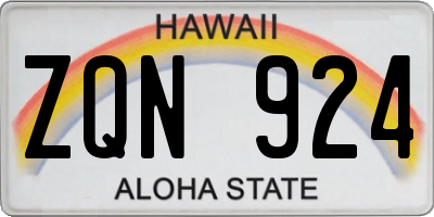 HI license plate ZQN924