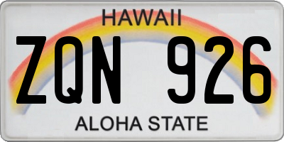 HI license plate ZQN926
