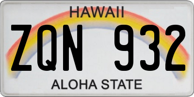 HI license plate ZQN932