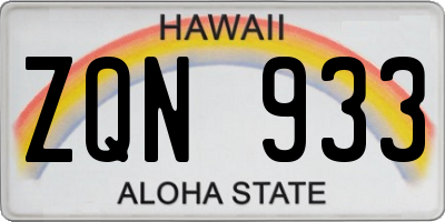 HI license plate ZQN933