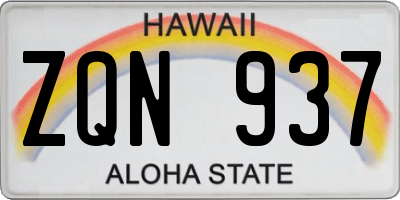 HI license plate ZQN937