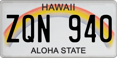 HI license plate ZQN940