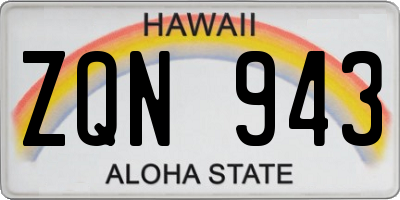 HI license plate ZQN943