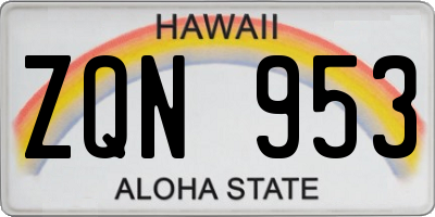 HI license plate ZQN953
