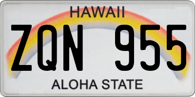 HI license plate ZQN955