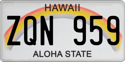 HI license plate ZQN959