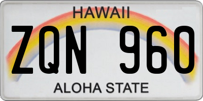 HI license plate ZQN960