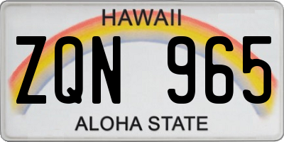 HI license plate ZQN965