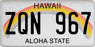 HI license plate ZQN967