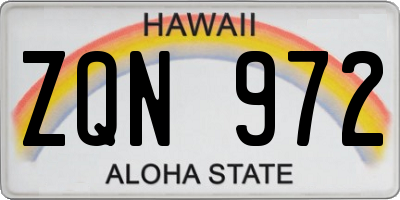 HI license plate ZQN972