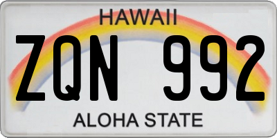 HI license plate ZQN992