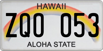 HI license plate ZQO053