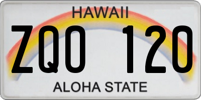 HI license plate ZQO120