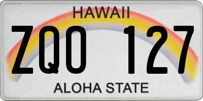 HI license plate ZQO127